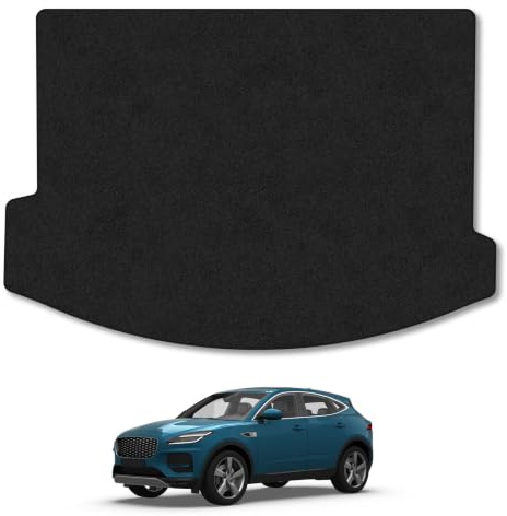 Jaguar E-Pace (2017-2020) Carpet Boot Mat | Black Edge Trim Tailored Fit Boot Liner Full Coverage Protection Accessories Easy Clean Anti Slip Made in the UK
