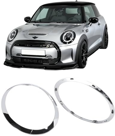 2 Stück Scheinwerfer-Zierring Auto Ersatz für Mini Cooper F55 F56 F57 2014–2021, OEM 51137300631, 51137300632, 51712355791, 51712355798, Chromringe Scheinwerfer Kompatibel mit Mini Cooper