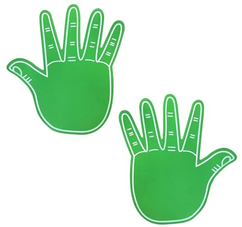 RETUOLWAG 2 Stück große Schaumstoff-Handschuhe für Cheerleading-Team, doppelseitige begeisterte Handschuhe für Sportveranstaltungen, große Cheerleading-Hände, grün