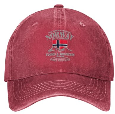 DLERFLOVR Norwegen-Logo Baseballmütze Vintage Patriotische Flagge Basecap Kappe 100% Baumwoll Kappe, Verstellbar Atmungsaktiv Baseballcap Draußen Sportlicher Kappen Hüte