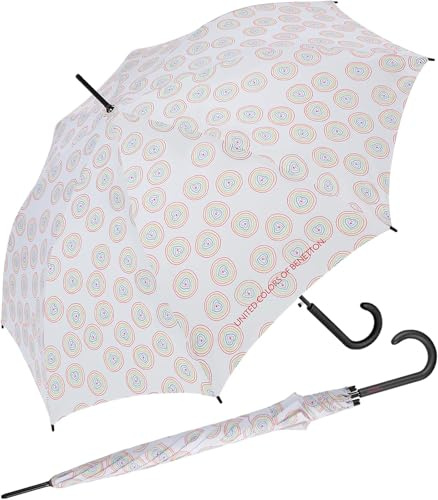 Benetton Stockschirm Long Automatik Love Core - white