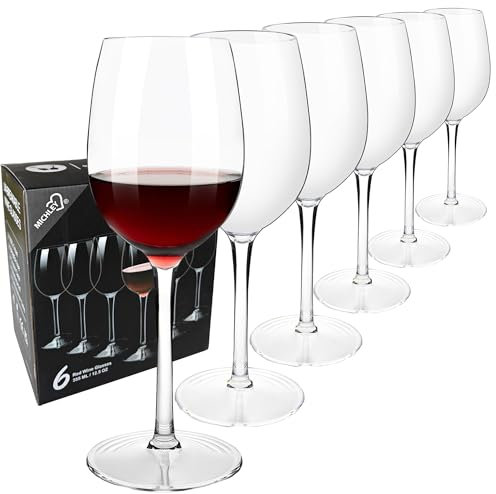 COOKY.D Verres à vin en Tritan-Plastique pour Vin Rouge 355 ML, 100% Incassable à Long Verres à vin Rouge, Lave-Vaisselle Garanti, Lot de 6