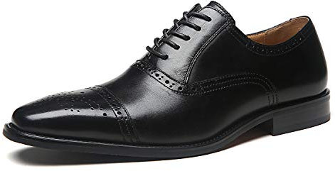 La Milano Herren-Schnürschuhe aus Leder mit Zehenkappe, Oxford, klassisch, modern, Business-Schuhe für Herren, Schwarz (Posh-1-schwarz), 41.5 EU