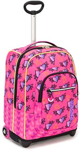 Trolley Fit Seven NYMFE, Rosa, 35 Lt, 2in1 Zaino con Sollevamento Spallacci per uso Trolley, Scuola & Viaggio
