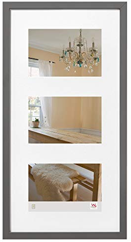 walther design Bilderrahmen grau 3X 10x15 cm Galerierahmen Peppers Holzrahmen BP315D