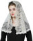 BEAUTELICATE Spitze Mantilla Schal Schleier Tüll Stola Golden Champagner Für Damen Kirche Messe Kapelle Katholisch Braut V116 (Goldene Blumenverzierung - D Form)