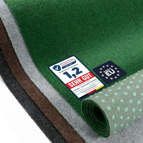 Primaflor Rasenteppich | Grün, 4,00m x 15,00m | Comfort | UV-stabil & schnelltrocknend | Mit Noppen | Kunstrasen-Teppich für Balkon, Terrasse & Poolbereich | Outdoor Bodenbelag | Balkonteppich