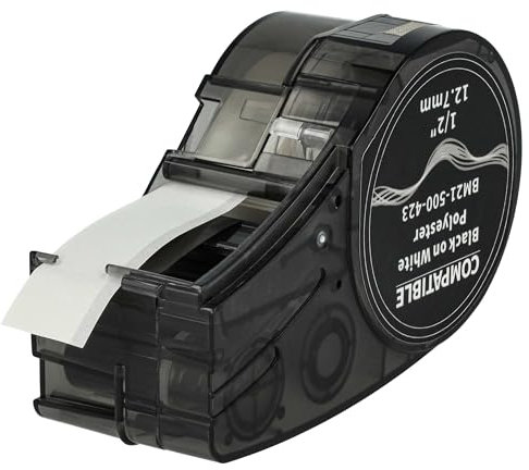 vhbw Schriftband-Kassette Ersatz für Brady M21-500-423 für Etiketten-Drucker 12,7mm Schwarz auf Weiß