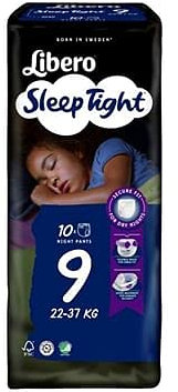 Libero Sleeptight Mutandina Assorbente Notte 9 22-37kg 10 Pezzi