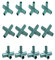 PMELCXD 12P Gewächshausrahmenverbinder, 16mm PVC-Verbinder, 4-polig / 5-polig, 3 Typen