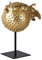 MichaelNoll Kugelfisch Dekofigur Statue Skulptur aus Polyresin Gold - Maritim Deko für Wohnung - Dekoration modern für Wohnzimmer, Schlafzimmer oder Badezimmer - 17x13x23,5 cm