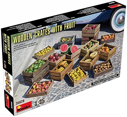 MiniArt 35628 1:35 Holzkisten mit Obst (16) - originalgetreue Nachbildung, Modellbau, Plastik Bausatz, Modellbausatz, Diorama Bausatz, Plastikmodellbau, Unlackiert