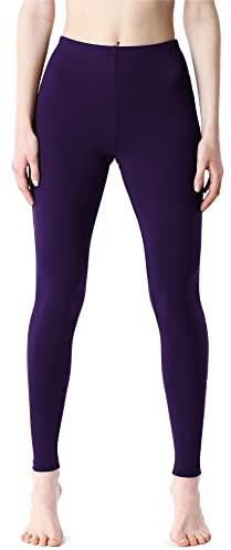 Bellivalini Damen Lange Leggings aus Viskose BLV50-203 (Pflaume, S)