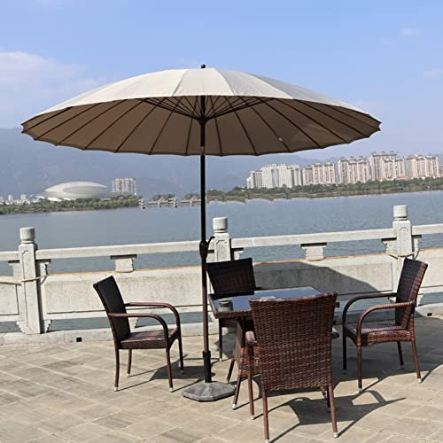 JJ Home Wasserdichter Terrassenschirm für den Außenbereich, ø 300 cm, Knickbar Verstellbarer Shanghai-Gartenschirm, Markttisch-Sonnenschirm, Druckknopf-Neigbar (Color : Khaki)