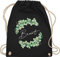 Turnbeutel Rucksack - JGA Junggesellenabschied Frauen - Braut Eukalyptus filigrane Schrift weiß - Unisize - Schwarz - heiraten geschenk brauttaschen team bride beutelrucksäcke brautbeutel