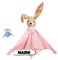 Steiff Schnuffeltuch mit Namen | Bio Baumwolle | Steiff Schmusetuch Bestickt mit Name | Kuscheltuch Baby personalisiert (Rita Hase rosa)