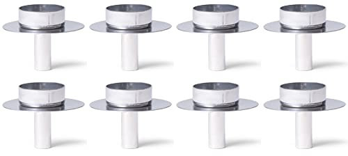Novaliv 8X Teelichthalter für Flaschenhals I Metall Kerzenhalter für Flaschenhals Kerzenständer Silber Flaschenaufsatz Flaschenkerzenhalter Kerzenhalter Weinflasche Bottle Holder Weinflaschenaufsatz
