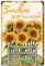 CREATCABIN Sunflower Tin Sign Vintage Metal Signs Iron Painting Retro Metal Tin Sign Plaque Poster Wall Art Garden House Plaque for Bathroom Kitchen Cafe Wall Halloween Christmas Decor 8 x 12 Inch