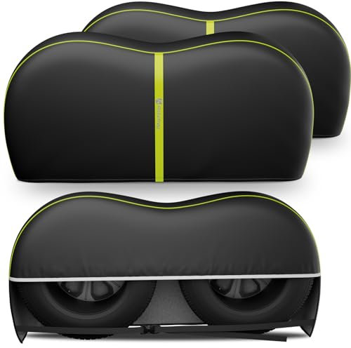 Rosefray RV-Reifenabdeckungen, Doppelachsen-Radabdeckung (2 Stück), passend für Reifen mit einem Durchmesser von 68,6 cm - 76,2 cm / 76,2 cm - 83,8 cm, wasserdicht, UV-Schutz, schwarz,