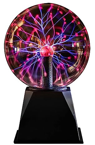 Riserva 6 Inch Magic Plasma Ball, Touch and Sound Sensitive Globe Plasma Lamp, Plug in Sphere Night Light, Magic Light for Decorations, Bedroom, Party