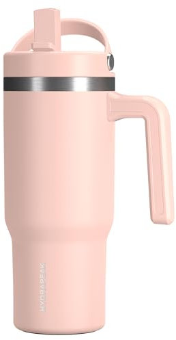 Hydrapeak Voyager - Vaso de 18 onzas con asa y tapa de pajita, vaso, asa de vaso de 18 onzas, tapa de vaso, pajilla, vasos, vaso de 18 onzas con asa (peonía)