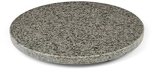 Kitchen Utensil Easy Clean Hard-Wearing Round Granite Chopping Board (Colour: Grey)