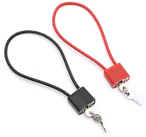 Lot de 2 Cadenas en Corde d'acier avec Clés, Cadenas Câble à Clé à Longue Manille, Cadenas à Câble pour Valise, Portail, Vélo, Casier College