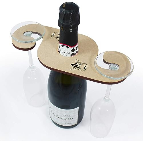 Azeeda 'Happy Zebra Face' Wooden Wine Glass/Bottle Holder (GH00067190)