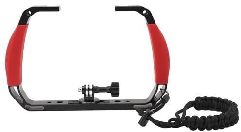 Unterwasser-Tauch-Rig, Tauch-Rig, Tauchtablett-Halterung, Rutschfester Silikon-Griffstabilisator mit 2 Kaltschuhen, 1/4 Zoll, 3/8 Zoll Schraubenloch, Action-Kamera-Zubehör für