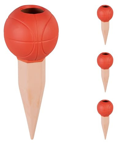 Relaxdays Sfere da Irrigazione a Goccia, Set da 4, Coni per Bottiglie da 1,5 Litri Palla da Basket, Terracotta Arancione, Ceramica
