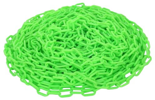 szkoo 61m Absperrkette Kettensperre, Grün Absperrkette Kunststoff Absperrketten für Warnsicherheit, Menschensteuerung, Verkehr, Warteschlange Linie
