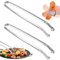 LUKIUP BBQ Sausage Turning Tongs, 2 Stück 38CM Grillzange mit Rädchen zum Drehen, Grillzange Edelstahl, zum Wenden von, Steak, Fleisch und Gemüse, Kochzange zum Grillen, Grillzange lang Für Draußen