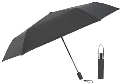 AKINOYAMA Taschenschirm Mini Auf-Zu Automatik Safety einfach zu bedienen Extra Leicht 230g Windproof Sonnenschutz Regenschirm Freien UV Faltender Regenschirm für Erwachsene und Kinder (Schwarz)