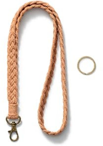 AOKSUNOVA Schlüsselband Braun Schlüsselanhänger Lang Schlüsselband zum Umhängen