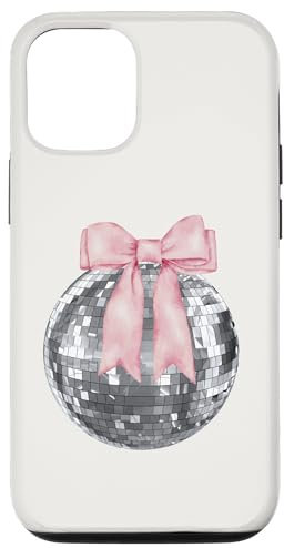 Discokugel rosa Schleife Aquarell Kokette Girly Aesthetic Hülle für iPhone 12/12 Pro