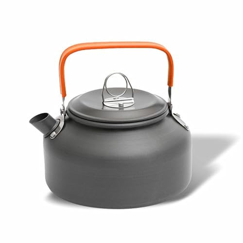 QRZLP Outdoor Camping Kettle, 0.8L Mini Aluminum Alloy Tea Kettle Compact Lightweight Coffee Pot for Hiking Outdoor Picnic. (Orange)