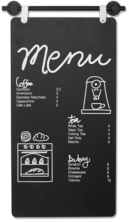 Ashton Modern Magnetische Kreidetafel aus Metall für die Wand, 43,2 x 80,9 cm, große Kreidetafel für Wand, Magnettafel, Tafel für Lebensmittelwagen, Menütafel für Küche, Außen- oder Innenbereich,