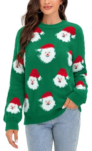 hohololo Weihnachtspullover Damen Hässliche Weihnachtspullover Christmas Sweater
