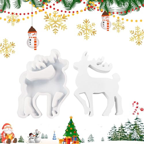 NEERIX Moule en Silicone en Forme d'Élan de Noël, Moule Silicone Noel, Moule en Silicone Cerf de Noël Moule en Silicone Cerf, Réutilisable Moule Noel Silicone, idéal pour Noël, Cadeaux Uniques