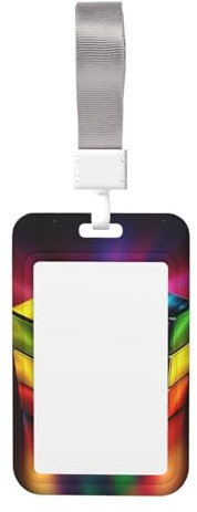 Magic Cube Ausweishalter mit Umhängeband, Hartplastik, Ausweishülle, Schiebeausweis, Kreditkarten, vertikaler Schlüsselkartenhalter, Ausweishülle für Büro, Damen, Herren