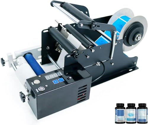 FLTRGO Tag Applicator For Bottles, Adhesive Label Labeling Machine For Electric Bottles, Label Width ≤80 Mm, Applicable Bottle Diameter 15-120 Mm, For Drinks ~/