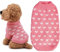 Hundepullover Herz Hundepulli Valentinstag Pullover Hund Katzenpullover Rosa Gestricktes Hunde Pullover Warme Hundekleidung für Kleine und Mittelgroße Hunde S