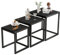 Diahomy Nesting Coffee Table, Set of 3 End Tables, Metal Frame Square Corner End Desk for Living Room Bedroom Office Industrial Style, Black