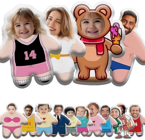Personalisiertes Gesichtskissen, personalisiertes Kissen mit lustigem Gesichtsfoto, Körperkissen für Rollenspiele, Gedenkkissen, persönliches Geschenk (Fotokissen)