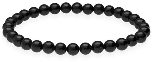 Lebensquelle Plus Kugelarmband | Perlen Armband 6 mm | Hochwertiges Edelsteinarmband | Natur Stein Edelsteinarmband dehnbar (Turmalin, schwarz (Schörl))