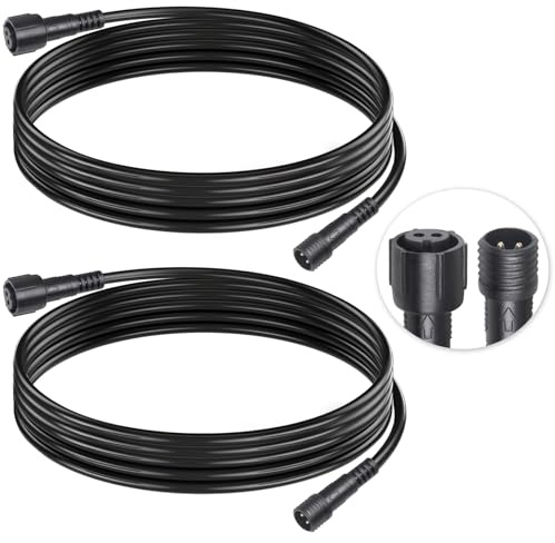 wecan Connecteur de câble étanche à 2 broches - 3 m - IP68 - Câble d'extension rapide pour voiture, camion, bateau, bande LED (2 bandes, noir)