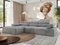 MKS MEBLE Ecksofa mit relaxfunktion elektrisch, Sofa L-Form - Rilasso - Hellgrau Velvet Links