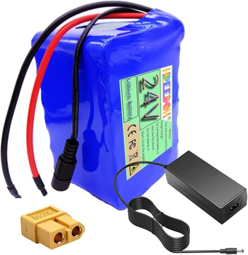 24 Volt Li-ion Battery 2Ah 4Ah 6Ah 8Ah 10Ah 12Ah Lithium Battery with Charger for 50W 100W 150W 200W 250W 300W Motor