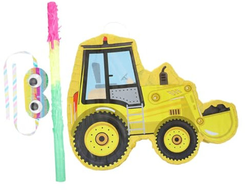 Alipis 1 Satz Truck Pinata für Baustellen Geburtstagsfeier Gelbe Auto Piñata mit Füllung Teiliges Augenmaske Lustiges Partyspiel