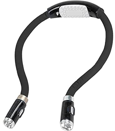 Lampe de Lecture pour le Cou Fonctionnant à Piles pour Livres à Utiliser au Lit - Noir